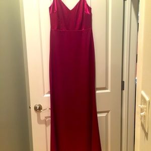 Lulus Pink satin floor length dress. Medium